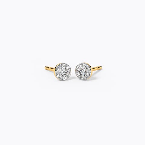 Slash Grids Diamond Stud Earrings