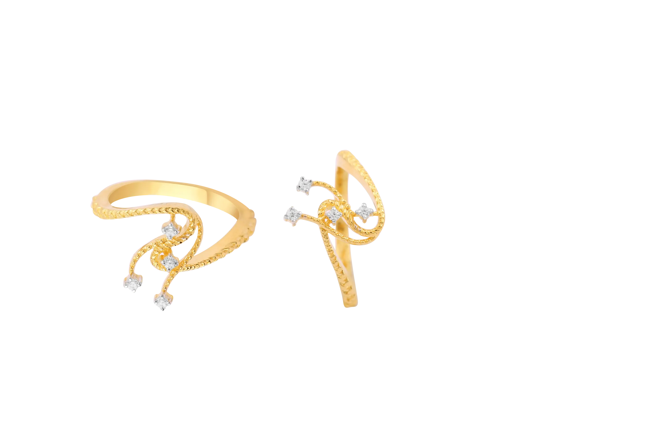 Daimond ribbon star ring