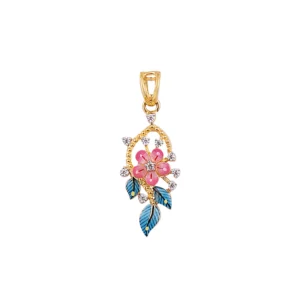 Daimond shot flower bloom Pendent