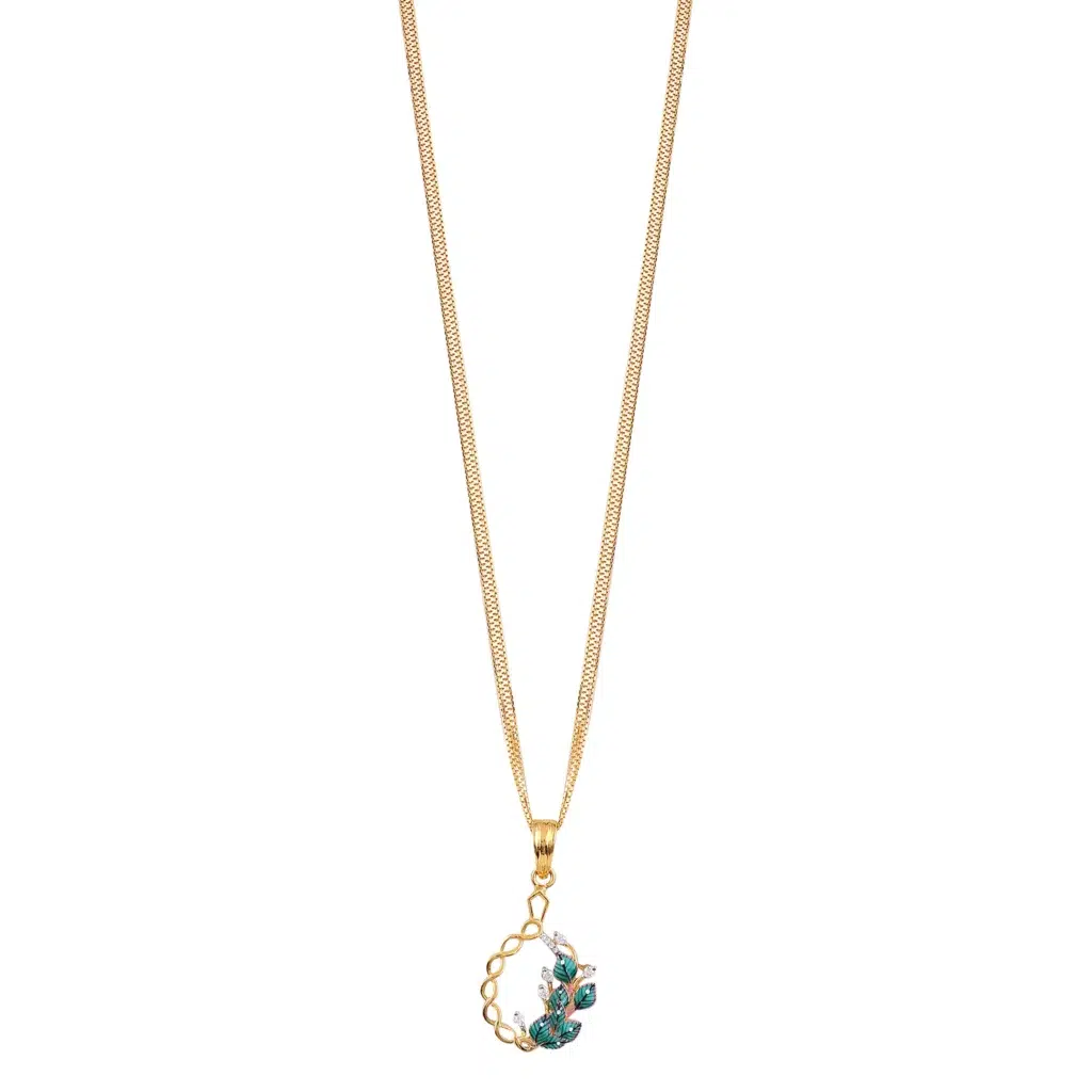 Leaf crown gold Pendent
